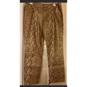 NY & Co. Women's Snake-Print High-Waisted - Skinny Jeans Size 6